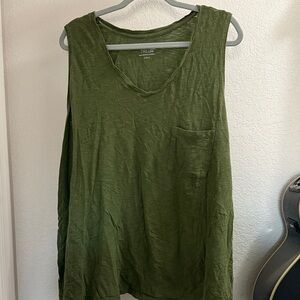 Time and Tru Olive Tank Top